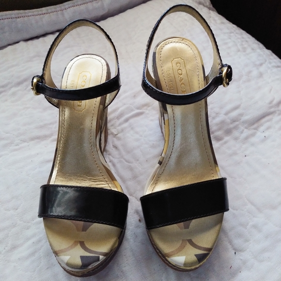 Coach "Klara" Wedge Sandals - Picture 3 of 6